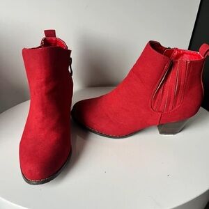 Elegant Red Heeled Boots